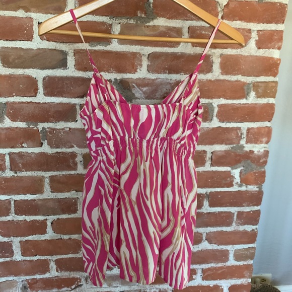 Express pink leopard print silk tank XS spaghetti - Picture 9 of 9